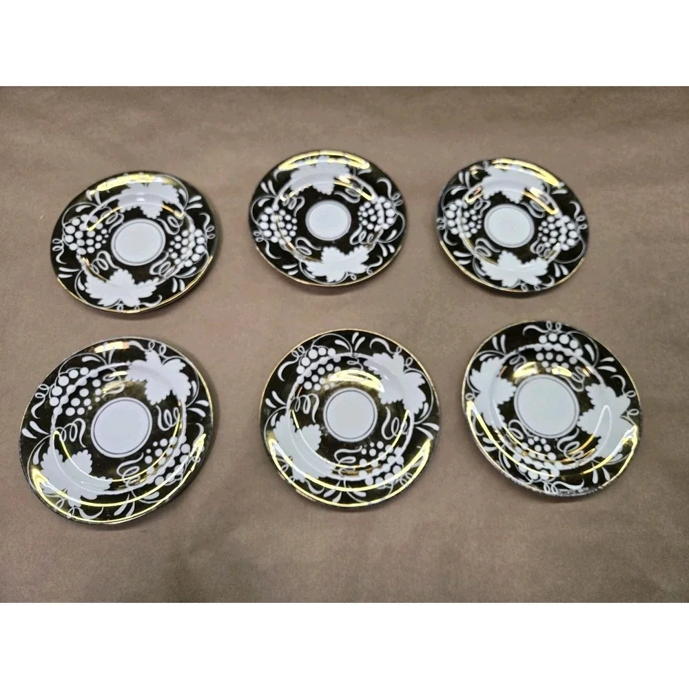 Vintage Gray's Pottery Butter Plates Set Of 6 - Picture 1 of 5